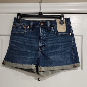Madewell Blue High-Waisted Jean Shorts